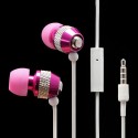 Auriculares metalicos con micro  3,5 mm blanco rosa