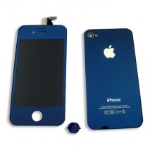 Kit cambio de color LCD + Tactil + Boton Home y Tapa trasera para iPhone 4S A1387  color azul oscuro