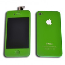 Kit cambio de color LCD + Tactil + Boton Home + Tapa trasera para iPhone 4 A1332 / A1349  color verd