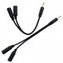 Cable adaptador audio jack  de 3,5 mm, macho / 2 hembras negro