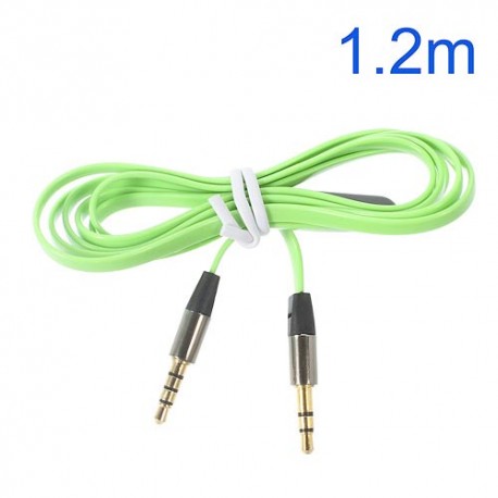 Cable audio  jack 3,5 mm, macho / macho 1,2 m, verde