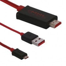 Cable adaptador TV MHL micro USB a HDMI para Samsung Galaxy S2 I9100 / HTC Sensation rojo