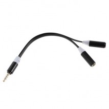 Cable adaptador audio jack  de 3,5 mm, macho / 2 hembras negro