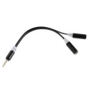 Cable adaptador audio jack  de 3,5 mm, macho / 2 hembras negro