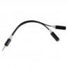 Cable adaptador audio jack  de 3,5 mm, macho / 2 hembras negro