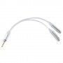 Cable adaptador audio jack  de 3,5 mm, macho / 2 hembras blanco