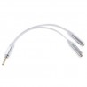 Cable adaptador audio jack  de 3,5 mm, macho / 2 hembras blanco
