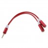 Cable adaptador audio jack  de 3,5 mm, macho / 2 hembras rojo
