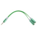 Cable adaptador audio jack  de 3,5 mm, macho / 2 hembras verde