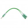 Cable adaptador audio jack  de 3,5 mm, macho / 2 hembras verde