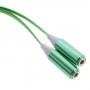 Cable adaptador audio jack  de 3,5 mm, macho / 2 hembras verde