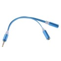 Cable adaptador audio jack  de 3,5 mm, macho / 2 hembras azul