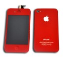 Kit cambio de color LCD + Tactil + Boton Home + Tapa trasera para iPhone 4 A1332 / A1349  color rojo