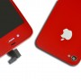 Kit cambio de color LCD + Tactil + Boton Home + Tapa trasera para iPhone 4 A1332 / A1349  color rojo