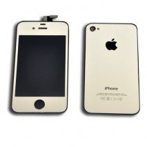Kit cambio de color LCD + Tactil + Boton Home + Tapa trasera para iPhone 4 A1332 / A1349  color plat