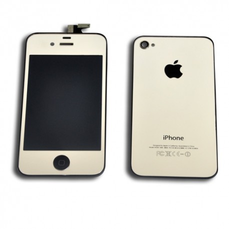 Kit cambio de color LCD + Tactil + Boton Home + Tapa trasera para iPhone 4 A1332 / A1349  color plat