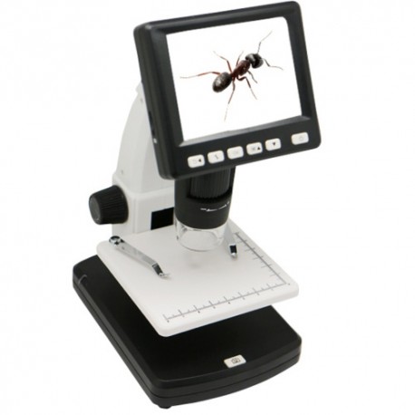 Microscopio digital 5mpix 500x pantalla 3,5" LCD 8leds micro SD