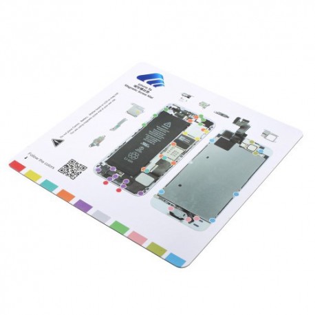 Tapete magnetico con esquema de Iphone 5S para tornillos y piezas pequeñas,
