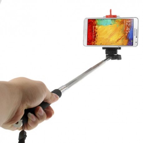 Soporte extensible selfie de mano para telefonos moviles y camaras negro
