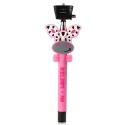Soporte extensible selfie Cebra bluetooth con disparador para telefonos moviles rosa