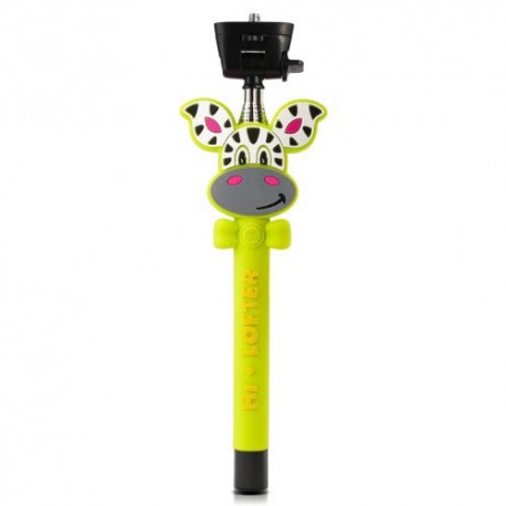 Soporte extensible selfie Cebra bluetooth con disparador para telefonos moviles verde
