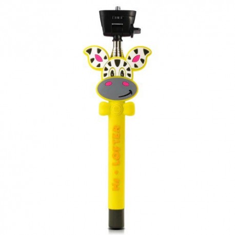 Soporte extensible selfie Cebra bluetooth con disparador para telefonos moviles amarillo