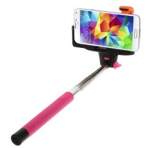 Soporte extensible selfie  bluetooth con disparador para telefonos moviles y camaras rosa