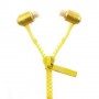 Auriculares 3,5 mm, cremallera para iPhone / iPad / Samsung / LG / HTC / MP3 amarillos