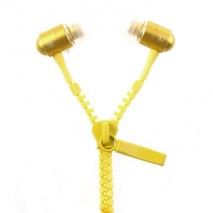 Auriculares 3,5 mm, cremallera para iPhone / iPad / Samsung / LG / HTC / MP3 amarillos