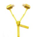Auriculares 3,5 mm, cremallera para iPhone / iPad / Samsung / LG / HTC / MP3 amarillos