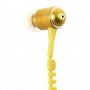 Auriculares 3,5 mm, cremallera para iPhone / iPad / Samsung / LG / HTC / MP3 amarillos