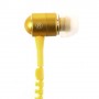 Auriculares 3,5 mm, cremallera para iPhone / iPad / Samsung / LG / HTC / MP3 amarillos