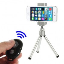 Disparador remoto y tripode para camara de telefonos moviles en color negro