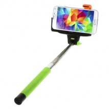 Soporte extensible selfie bluetooth con disparador para telefonos moviles y camaras verde
