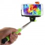 Soporte extensible selfie bluetooth con disparador para telefonos moviles y camaras verde