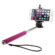 Soporte extensible selfie de mano para telefonos moviles y camaras rosa