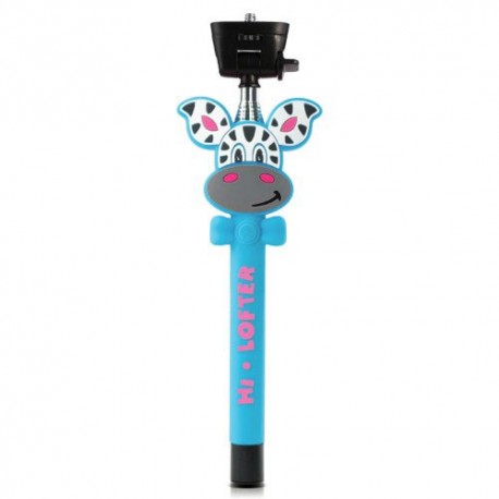 Soporte extensible selfie Cebra bluetooth con disparador para telefonos moviles azul