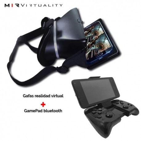 Kit gaming portatil MIR bluetooth gafas realidad virtual + gamepad para smartphone