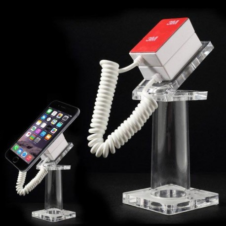Soporte con cable  antirobo metacrilato para smartphones / mp3 / mp4 / maquetas