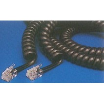 Cable rizado para telefono negro 4,5 metros ( estirado)