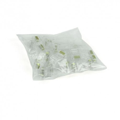 Conector macho RJ45 CAT6 con guia para cable rigido( Bolsa de 25 Uds)