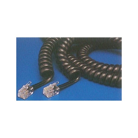 Cable rizado para telefono espiral negro 5 metros ( estirado)