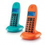 Telefono Inalambrico Duo DECT MOTOROLA C1002 Naranja Azul