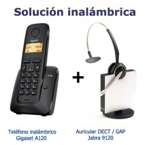 KIT solucion inalambrica Gigaset A120 + Auricular supletorio Dect Jabra 9120 GAP