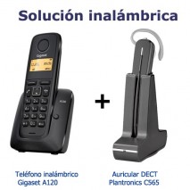 KIT solucion inalambrica Gigaset A120 + Auricular Dect GAP Plantronics C565