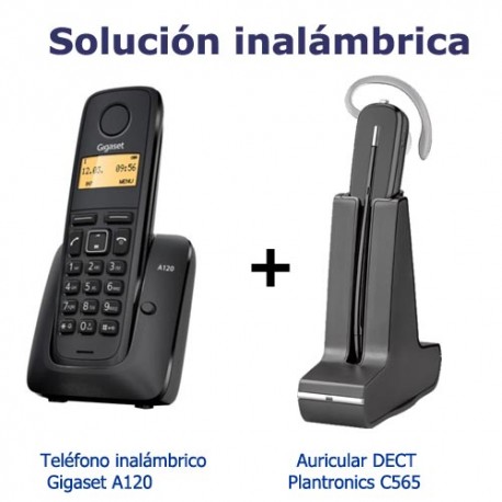 KIT solucion inalambrica Gigaset A120 + Auricular Dect GAP Plantronics C565