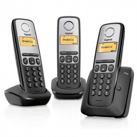 Telefono inalambrico dect trio Gigaset A130 negro / plata