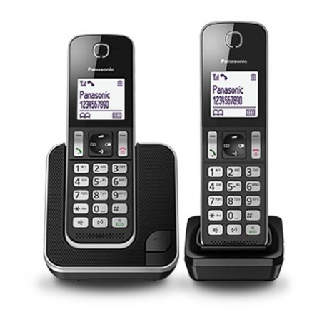 Teléfono inalambrico Panasonic KX-TGD312SPB Duo  negro,