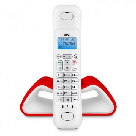 Dect Spc Telecom 7706 rojo  y blanco agenda 50 nombres manos libres