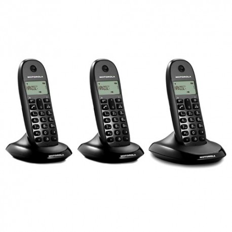 Telefono Inalambrico DECT MOTOROLA C1003 Trio Negro
